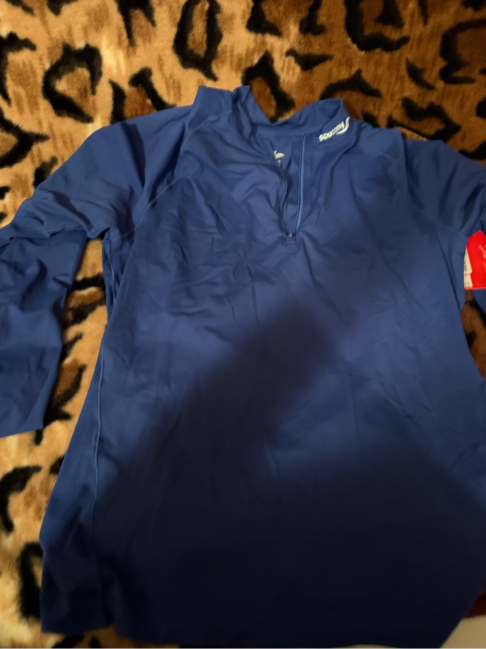 Saucony Blue Long-Sleeve Top with Quarter Zip